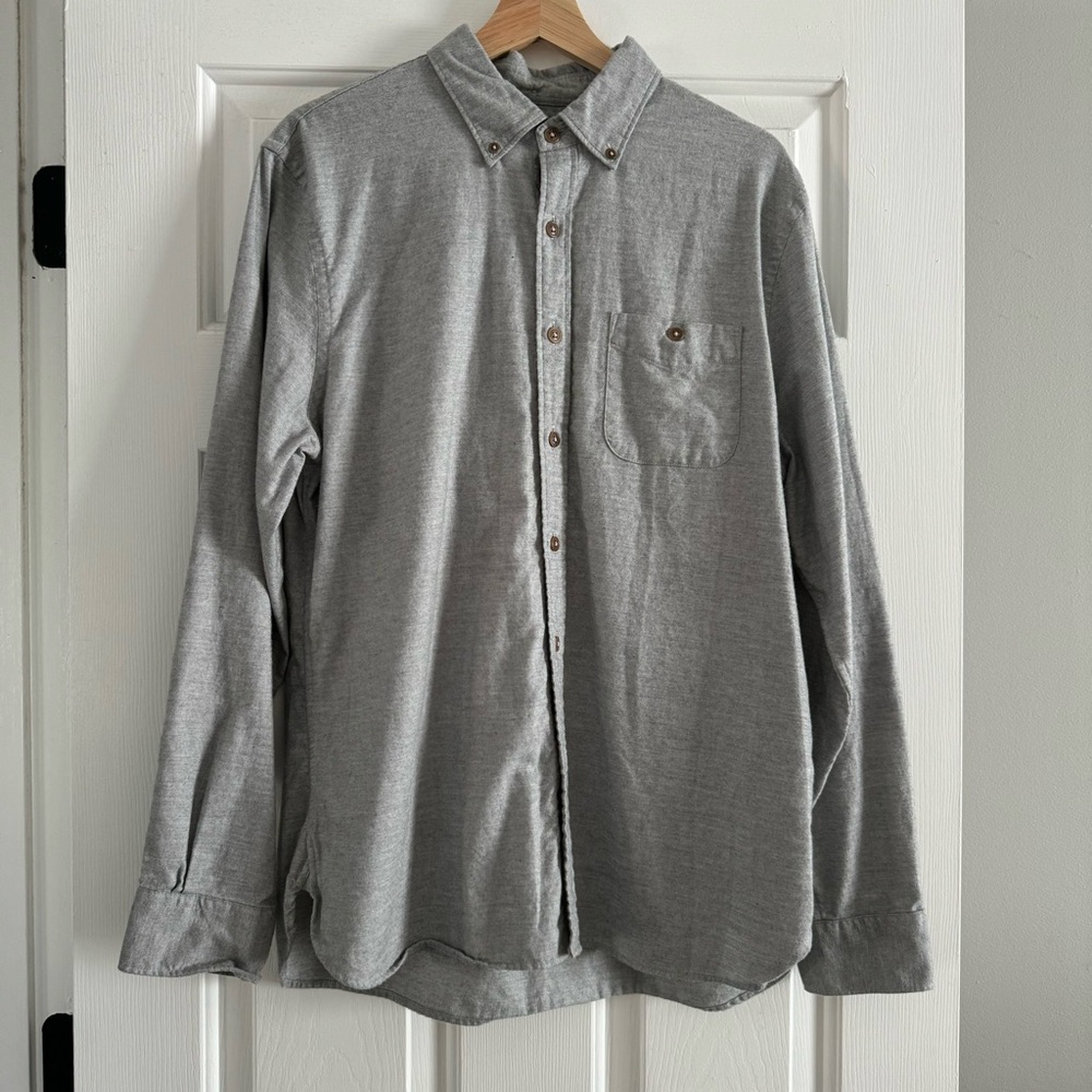 Todd Snyder - Brushed Cotton Cashmere Twill Shirt in Grey (L)